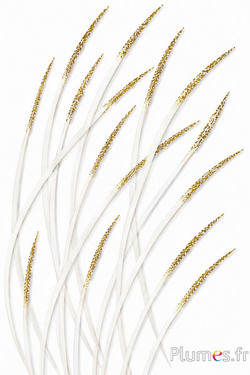 Gans gouden glitters - 16-18 cm - wit